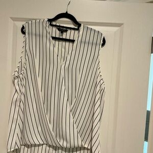 Banana Republic Black and White Striped Blouse